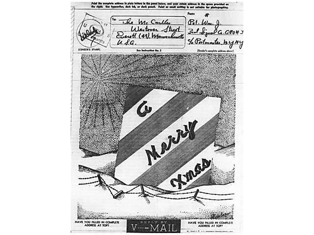 Christmas V-Mail : Colmar Pocket - U.S. 3rd Infantry Division WWII